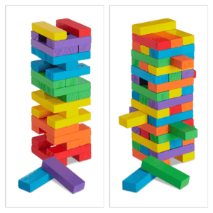 Jouet Tour de Blocs Empilables en Bois Classique Blocs J