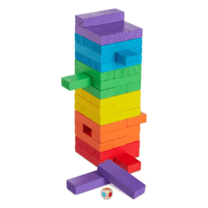 Jouet Tour de Blocs Empilables en Bois Classique Blocs J