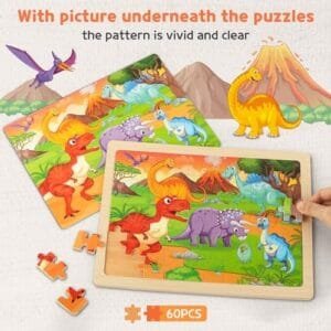 Puzzles 6×30 Pièces en Bois, Jouet Educatif Préscolaire,