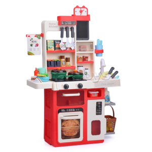 Ensemble de cuisine de jeu pour enfants avec sons, lumières, cuisinière, évier et nourriture de jeu 64 PCS