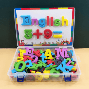 104 Lettres de l’alphabet et chiffres à aimants, jouets éducatifs pour enfants, bébé maternelle enseignement précoce matériel pédagogique.