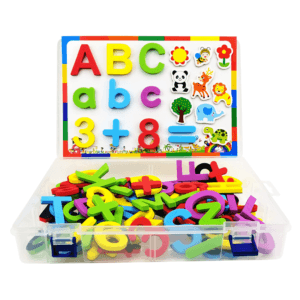 104 Lettres de l’alphabet et chiffres à aimants, jouets éducatifs pour enfants, bébé maternelle enseignement précoce matériel pédagogique.