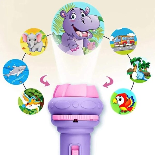 Lampe de poche de projection de dessin animé pour enfants, 3 cartes, 36 modèles