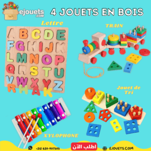 Jouets Montessori en bois 4 en 1, jouets éducatifs pour les tout-petits