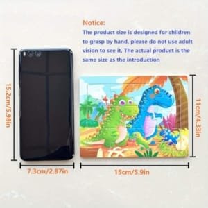15 Puzzle 4x3 pour enfants en bois - thème des animeaux 15 x 11 cm
