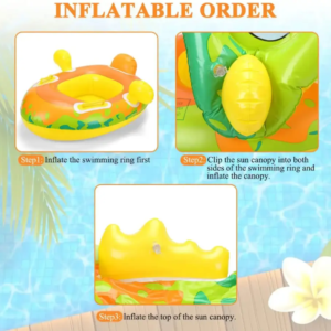 Bouée, Flotteur De Natation Gonflable Avec Pare Soleil Pour Bébés en enfants Dinosaur