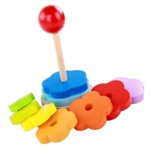 Tour arc-en-ciel en bois, puzzle pliable, jouets éducatifs pour tout-petits