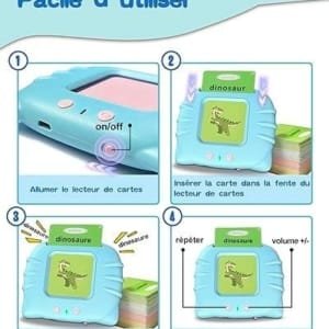 Cartes éducatives Français-anglais pour Jeunes Enfants de 2 à 6 Ans, 220 mots Jouets préscolaires pour écouter et Apprendre
