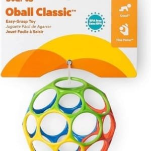 Bright Starts, Oball Classic, balle flexible et facile à manipuler, 10.16 cm x 10.16 cm x 10.16