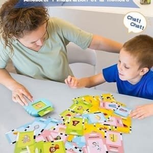 Cartes éducatives Français-anglais pour Jeunes Enfants de 2 à 6 Ans, 220 mots Jouets préscolaires pour écouter et Apprendre
