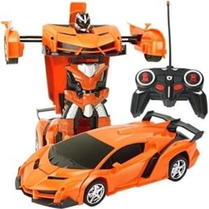Transformer Voiture/Robot avec télécommande sans fil et chargeur électrique