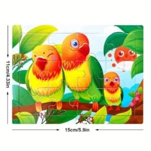 15 Puzzle 4x3 pour enfants en bois - thème des animeaux 15 x 11 cm