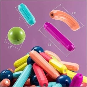 Ensemble de 78 PCS Bâton magnétiques