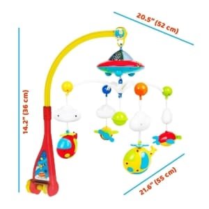 Mobile Musical pour Lit Bébé - Lumières et Musique avec Télécommande