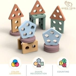 Jeu de Tri Couleurs Et Puzzle en Bois Jouets Éducatif pour les enfants