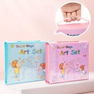 Kit d'Art Deluxe de 208 Pièces : Crayons Premium; Stylos Aquarelle pour Dessin, Peinture; Projets Créatifs