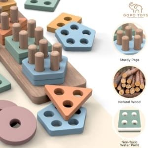 Jeu de Tri Couleurs Et Puzzle en Bois Jouets Éducatif pour les enfants