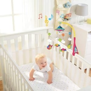 Mobile Musical pour Lit Bébé - Lumières et Musique avec Télécommande
