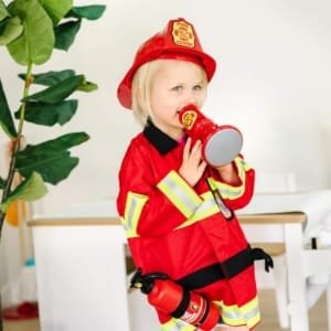Déguisement Pompier, Costume pour filles et garçons avec accessoires.
