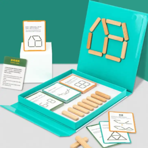 Jouet magnétique Montessori en bois pour enfants, construction d’espace géométrique