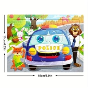 15 Puzzle 4x3 pour enfants en bois - thème des animeaux 15 x 11 cm