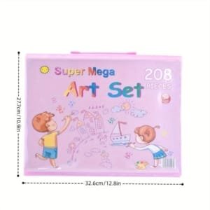 Kit d'Art Deluxe de 208 Pièces : Crayons Premium; Stylos Aquarelle pour Dessin, Peinture; Projets Créatifs