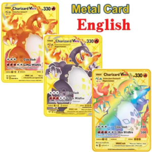 1 Carte de collection Gold , Pikachu Charizard, Vmax, GX, EX, Métal