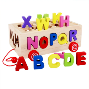 Chariot à traîner en bois, jeu de construction éducatif pour enfant, jeu d'appairage cognitif