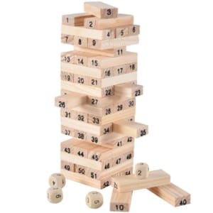 PACK 4: Jenga 54 pcs + Jeu d'échecs + Carte Uno + Skyjo