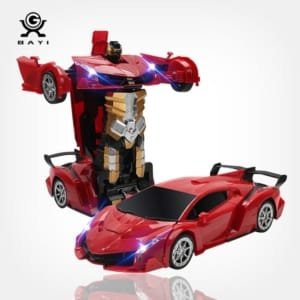 Transformer Voiture/Robot avec télécommande sans fil et chargeur électrique