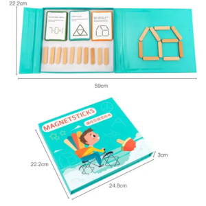 Jouet magnétique Montessori en bois pour enfants, construction d’espace géométrique