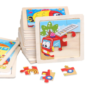 10 Puzzle en bois pour enfants 11x11cm, jouets éducatifs, cadeaux pour enfants