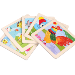 4 Puzzle en bois pour enfants 11x11cm, jouets éducatifs, cadeaux pour enfants
