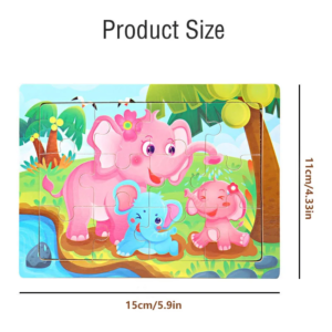 20 Puzzle en bois thème parent-enfant, dessin animé, animal, jeu Montessori