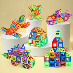Jeux de Construction Magnetiques 42 PCS, Jouet pour Fille Garcon/Enfants 3 ans = Petits Cadeaux Anniversaire Jeux de Societes Educatif Puzzle 3 Ans+
