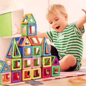 Jeux de Construction Magnetiques 42 PCS, Jouet pour Fille Garcon/Enfants 3 ans = Petits Cadeaux Anniversaire Jeux de Societes Educatif Puzzle 3 Ans+