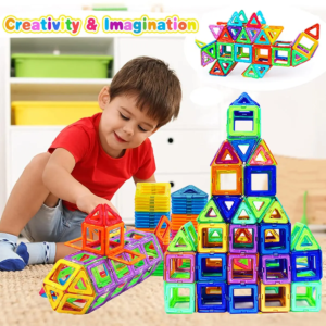 Jeux de Construction Magnetiques 42 PCS, Jouet pour Fille Garcon/Enfants 3 ans = Petits Cadeaux Anniversaire Jeux de Societes Educatif Puzzle 3 Ans+