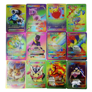 55 Carte de feuille d'or colorée Pokmone, carte VMAX, Charizard, Pikachu, Arc
