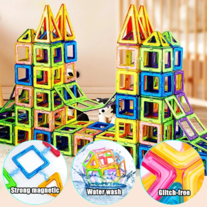 Jeux de Construction Magnetiques 42 PCS, Jouet pour Fille Garcon/Enfants 3 ans = Petits Cadeaux Anniversaire Jeux de Societes Educatif Puzzle 3 Ans+