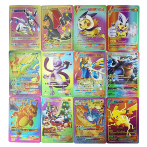 55 Carte de feuille d'or colorée Pokmone, carte VMAX, Charizard, Pikachu, Arc