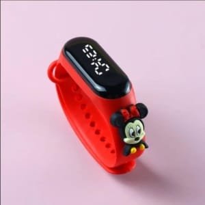Montre tactile disney pour enfants LED numérique électronique Rouge