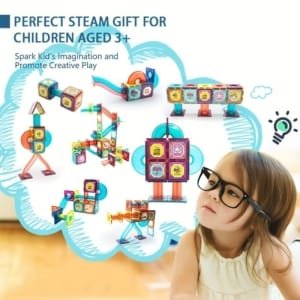 42 pièces de jouets magnétiques, jouets magnétiques STEM,