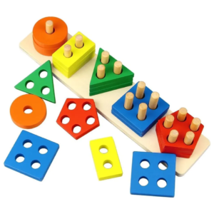 Jeu de Tri Couleurs Et Puzzle en Bois Jouets Éducatif