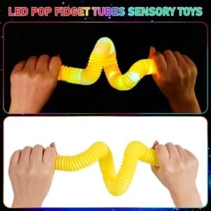 12 Pop Tubes LED allument le jouet sensoriel anti-stress qui brille dans le noir