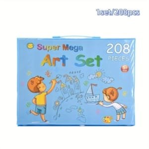 Kit d'Art Deluxe de 208 Pièces : Crayons Premium; Stylos Aquarelle pour Dessin, Peinture; Projets Créatifs