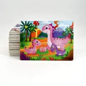 15 Puzzle 4x3 pour enfants en bois - thème des animeaux 15 x 11 cm