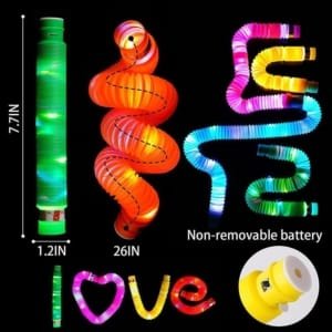 12 Pop Tubes LED allument le jouet sensoriel anti-stress qui brille dans le noir