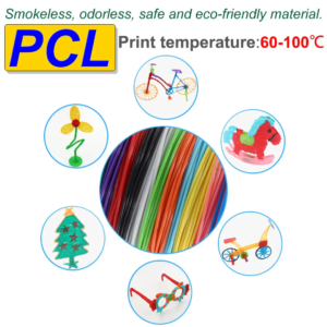 Stylo d'impression 3D pour enfants, filament PCL, couleurs vives, sans fumée, sans goût, basse température, 1.75mm