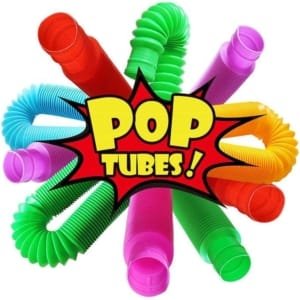 Néon POP IT TUBES de 13,5cm de longueur ; Jouets anti-stress.