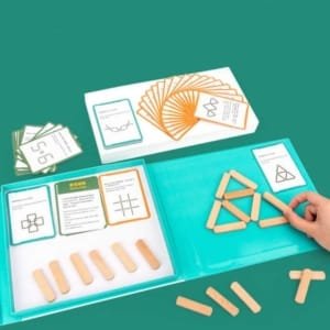 Jouet magnétique Montessori en bois pour enfants, construction d’espace géométrique